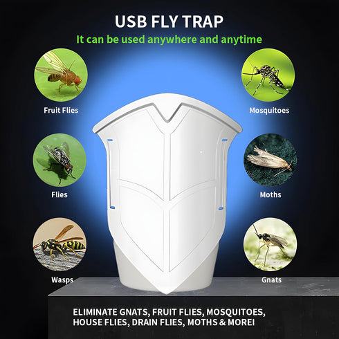 Fruit Fly Trap Flies Traps Indoor for Home, Bug Zapper Indoor, Flying Trap Killer with Blue Night Light Gnat Moth Catcher...