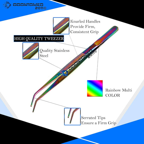 OdontoMed2011 Sewing Machine Tweezers Multi Titanium Rainbow Color...