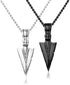 Jstyle Stainless Steel Pendant Necklace For Mens Cool Spearpoint Arrowhead Pendant Chain Necklace Set Black & Silver Tone...