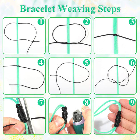 Satin Rattail Cord, Anezus Black Nylon Cord Silky Trim Beading String for Braided Bracelets, Pendants Necklace, Macrame Keychains, Lanyards, Draws...