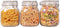 ComSaf Airtight Glass Canister Set of 3 with Lids 34oz Food Storage Jar Square - Storage Container with Clear Preserving Seal Wire Clip Fastening ...