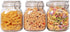 ComSaf Airtight Glass Canister Set of 3 with Lids 34oz Food Storage Jar Square - Storage Container with Clear Preserving Seal Wire Clip Fastening ...