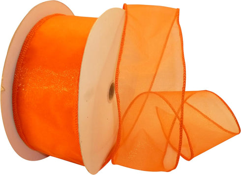 Reliant Ribbon 99908W-058-40K Sheer Lovely Value Wired Edge Ribbon, 2-1/2 Inch X 50 Yards, Orange...