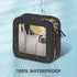 Mini Clear Makeup Bag for Purse Cute Small Travel Cosmetic Bag for Women Waterproof Toiletry Bag Leather Makeup Pouch with Gold Zipper(Black)...