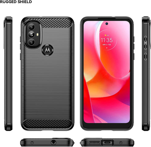 for Moto G Power 2022 case, Motorola G Power 2022 case, with HD Screen Protector, Fashion Flexible TPU Bumper Soft Rubber Protective Case Cove for...