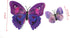12 Pcs Purple Butterflies Double Wings Refrigerator Magnets Wall Decal Removable Sticker Decoration for Home Kitchen Kids Room Bedroom Office Them...