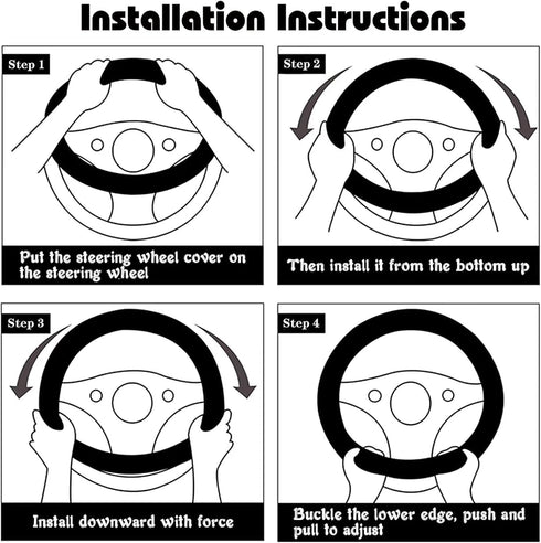 Leather Car Steering Wheel Cover, YUNXNYC Universal Auto Steering Wheel Protector Breathable Anti-Slip Elastic Steering Wheel Cover for Men Women ...