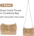 Women Straw Bow Purse Summer Beach Bag Woven Clutch Bag Vacation Tote Party Handbags Wedding Formal 2024 New...