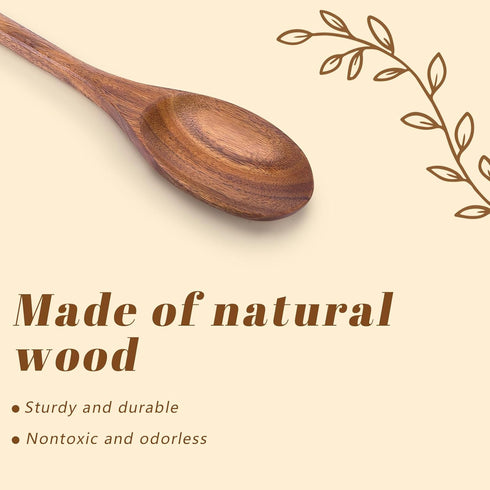 HANSGO 2PCS Wooden Cooking Spoons, Large Wooden Cooking Spoons Wooden Kitchen Utensil for Cooking Serving Mixing...