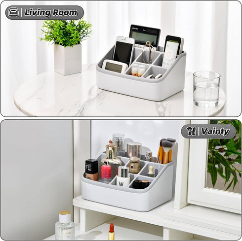 VITVITI Toothbrush Holders for Bathrooms, 6 Slots Toothpaste Bathroom Counter Organizer for Kids, Plastic Bathroom Organizer for Countertop/Sink/V...