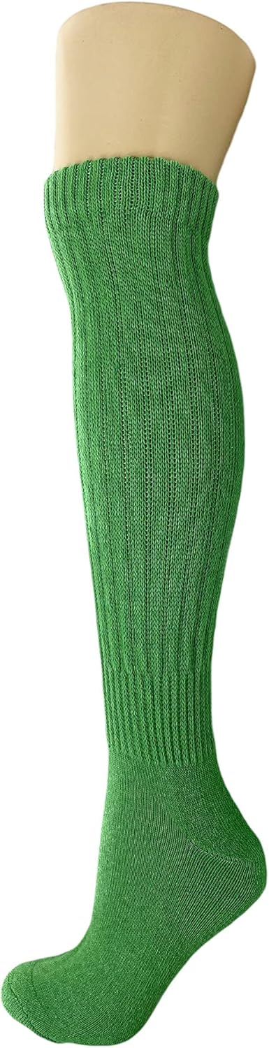 AWS/American Made 2 Pairs Cotton Slouch Socks Scrunch Knee High Socks Shoe Size 5-10...