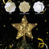 1pc Christmas Tree Topper Star Ornaments Glittering Golden Festival Display Lighted Clear Decor...