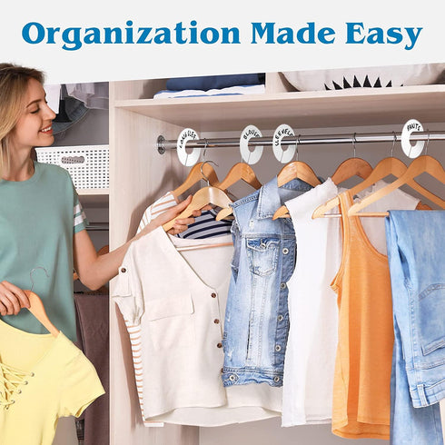Set of 30 Blank White Closet Dividers for Hanging Clothes – Clothing Rack Dividers for Organization...