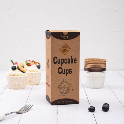 50pcs White Cupcake Baking Cups, Heavy Duty Parchment Paper Cupcake Liners 3.5oz for Muffin, Cupcake, Dessert....