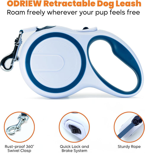 Mmmaxmill Retractable Dog Leash - Anti-Slip Rubberized Handle, 16ft Ergonomic Retractable Leash Pet 360° Tangle Free, Cat and Dog Leads for Walkin...