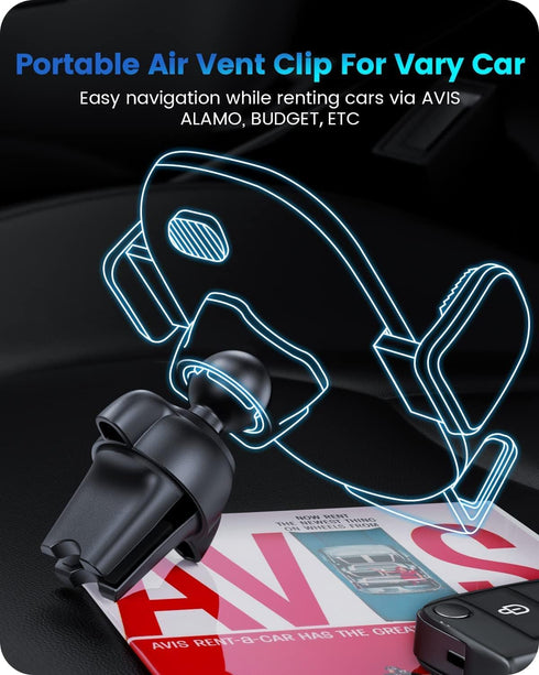 OQTIQ 3-in-1 Car Phone Mount – Dashboard, Windshield & Air Vent Holder with Strong Suction Cup, Adjustable Arm, 360° Rotation – Compatible with iP...