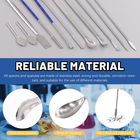 Glarks 17Pcs Capsule Filling Micro Lab Spoon Kits Sampling Spoon Mixing Spatula Laboratory Tiny Mixing Spatula Long Sampling Spoon for Powders Gel...