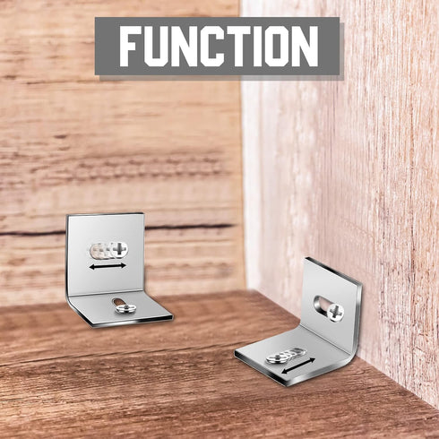 Dunzy 36 Pcs 1x1 Inch Heavy Duty Wood Table Top Expansion Bracket Steel Z Clips Fastener Connector Table Top Fasteners Woodworking Fasteners Hardw...