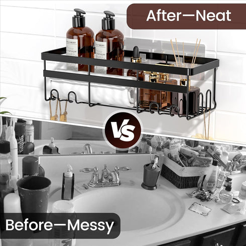 WOWBOX Shower Caddies 2 Pack - Adhesive Hanging Shower Shelf - Bathroom Organizers and Storage, No Drilling Stainless Shower Shelves for Home Deco...
