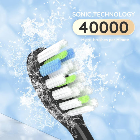 Sonic Electric Toothbrush, Sonic Toothbrush with 5X More Effective Cleaning Power, Rechargeable Electric Toothbrush with 8 Brush Heads, 4 Modes, L...