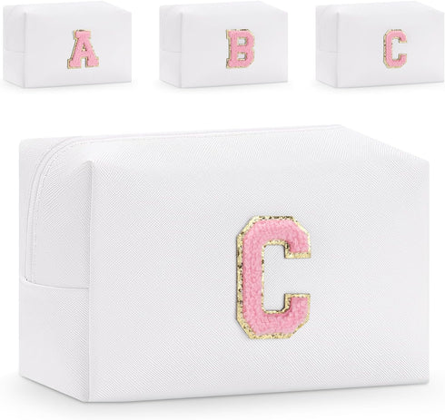 Etercycle Small Personalized Initial Letter Makeup Bag for Women, Cute Waterproof PU Leather Cosmetic Bag Travel Makeup Bag, Makeup Pouch Toiletry...