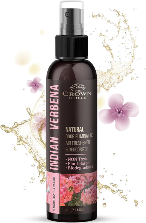 Natural Air Freshener Spray—Geranium & Lemongrass Odor Eliminator—Non-Toxic Essential Oil Deodorizer Spray for Home,Toilet,Room,Lounge,Laundry,Cab...