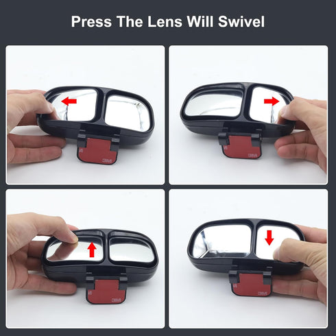 Blind Spot Mirror, Car Rear View Mirrors, Universal Car Auxiliary Mirror, HD True Glass, Adjustable Wide Angle Auxiliary Double-Side Mirror, Left,...