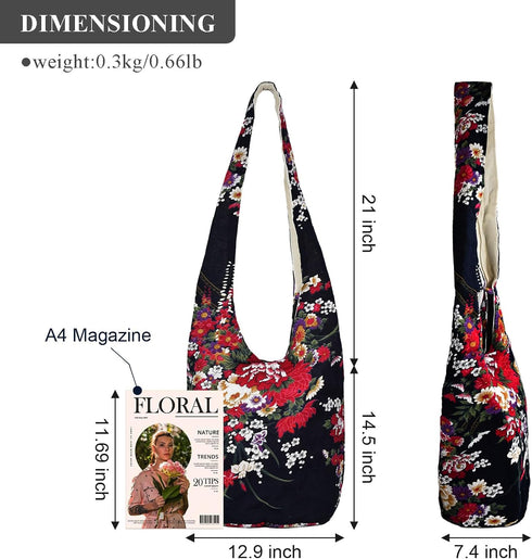 WITERY Women's Sling Crossbody Bags Large Shoulder Shopping Hobo Bag Handbag Top Zip Bags Handmade Messenger Bag Wallet...