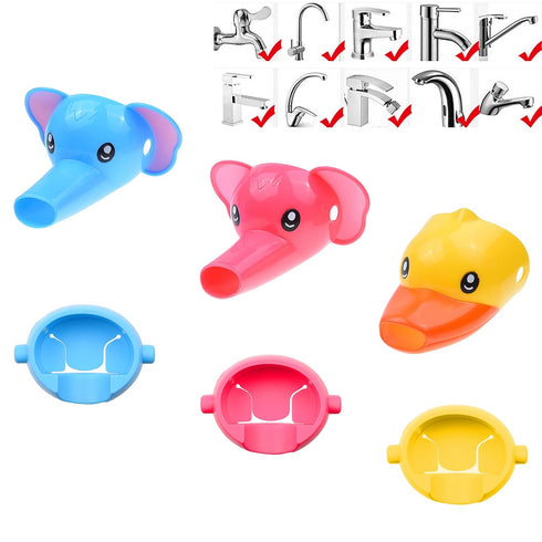 Kare & Kind Animal Shaped Faucet Extenders - 3 Pack - Fun Water Spouts for Toddlers, Kids, Children - Promotes Personal Hygiene and Handwashing - ...