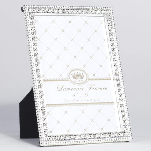 Lawrence Frames 4x6 Sarah Silver Metal Crystal Picture Frame...
