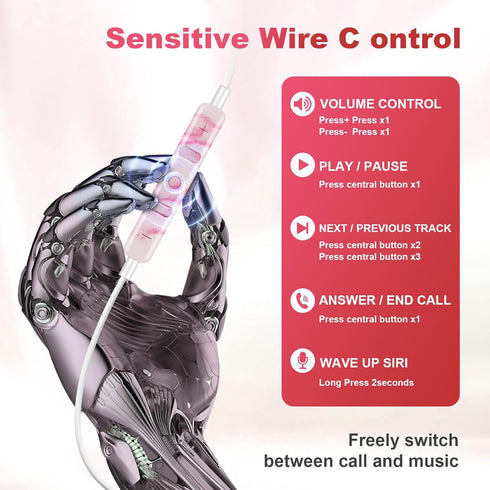 Wired Headphones for iPhone 13/13 mini / 13 Pro/13 Pro max?wired iPhone earphones with microphone,Headphones for School/Travel/Tablet, Pink marble...