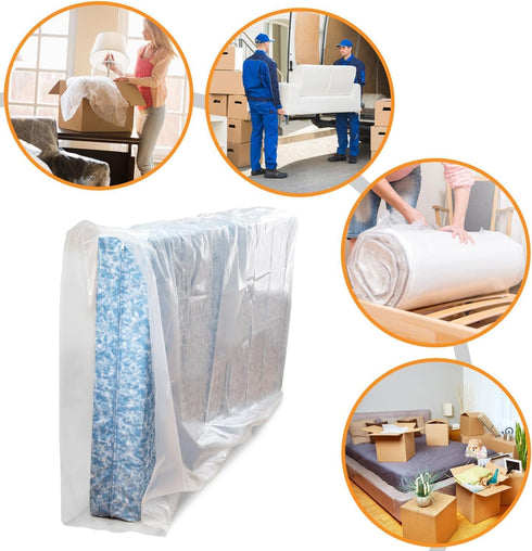 Mattress Bags for Moving 1.5 Mil Mattress Storage Bag Twin or Full Size 1 Pack - Heavy Duty Thick Plastic Wrap Mattress Protector Long-Term Storag...