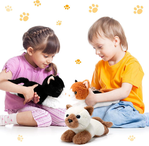 3 Pcs 9 Inch Cat Stuffed Animal Plush Cat Cute Stuffed Cat Plush Toys Small Cat Stuffed Animal Sleeping Gifts for Boys Girls School Pet Party Favo...