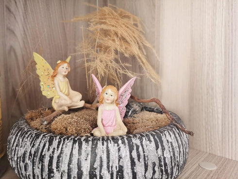 Fairy Garden Fairies Miniature Garden Fairies Figurines Outdoor Little Fairy Girls Small Fairies Ornaments Fairy Garden Accessories Terrarium Moss...