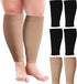 3 Pairs 20 Inches XXXL Wide Plus Size Calf Compression Socks for Circulation Compression Long Legs Sleeves 20-30 mmHg Calf Muscle Compression Slee...