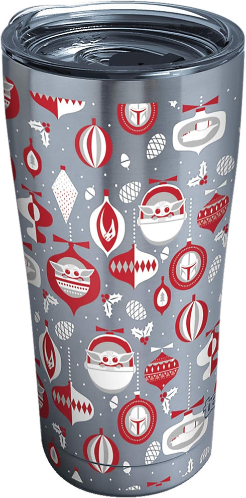 Tervis Star Wars The Mandalorian Christmas Holiday Triple Walled Insulated Tumbler Travel Cup Keeps Drinks Cold & Hot, 20oz Legacy, Stainless Stee...