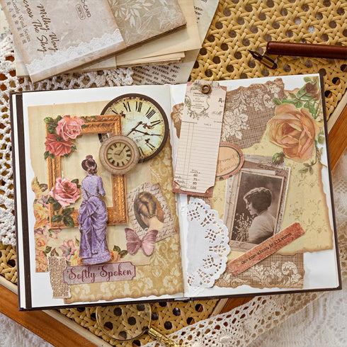180 Sheets Vintage Scrapbook Paper, Journaling Scrapbooking Supplies Craft Paper, Antique Aged Looking Background Paper for Junk Journals Card Mak...