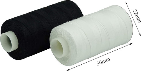 Simthread 6 White 6 Black 100% Cotton Sewing Thread 50s/3 for Quilting etc - 550 Yards Each...