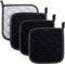 Joyhalo 4 Pack Pot Holders - Heat Resistant Oven Hot Pads, Terry Cloth, Black...
