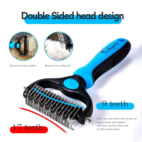 Pet Grooming Brush and Metal Comb Double Sided Long Hair Pet Undercoat Cleaner Knotting Comb for Cats for Dogs and Pet Cats Removes Mats and Lint ...