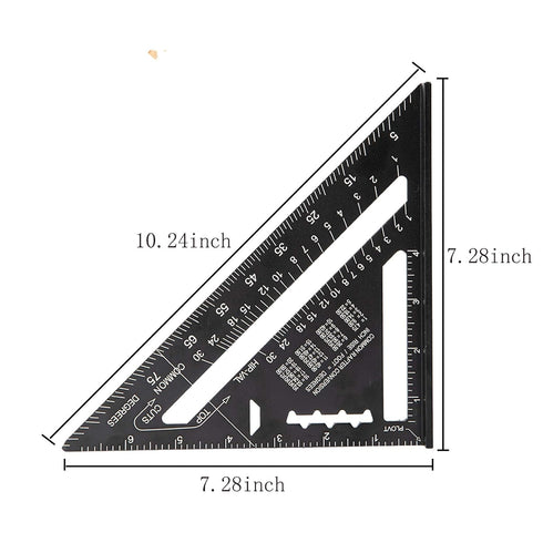 Beslands Aluminum 7-inch Rafter Square Carpenter Layout Tool Alloy Triangle Ruler Protractor ?Imperial?...