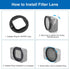 PULUZ 52mm UV + CPL Lens Filter Adapter Ring for GoPro HERO11 Black / Hero11 Black Mini / HERO10 Black / HERO9 Black Camera Lens Adapter Ring Came...