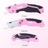TOPLINE 2-Pack Pink Utility Knife Set, Retractable Pink Box Cutter and Pocket Folding Utility Knife, Blade Storage Design, 18-Piece SK5 Blades and...