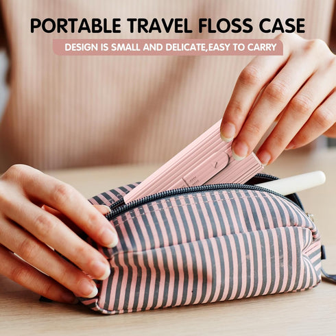 RAZOKO Dental Floss Portable Case, Storage 10 Picks Floss in Box,Floss Pick Dispenser for Cleaning Teeth and Oral Care,Toothpick Floss is Perfect ...