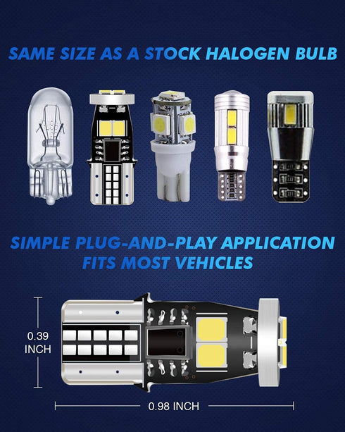 Marsauto 194 LED Bulbs T10 168 192 2825 W5W Replacement Bulbs for Interior Dome Map License Plate Lights Door Courtesy Trunk Lamp 480LM 6000K Xeno...