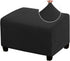 PrinceDeco Stretch Ottoman Cover Ottoman Slipcovers Rectangle for Living Room Foot Stool Stretch Covers to Fit Ottoman Foot Rest, Thick Checked Ja...
