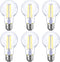 Energetic Dimmable LED Filament Light Bulbs, 8W, 60 Watt Equivalent, Daylight 5000K, Classic Clear Glass, A19 LED Light Bulb, 6 Pack...