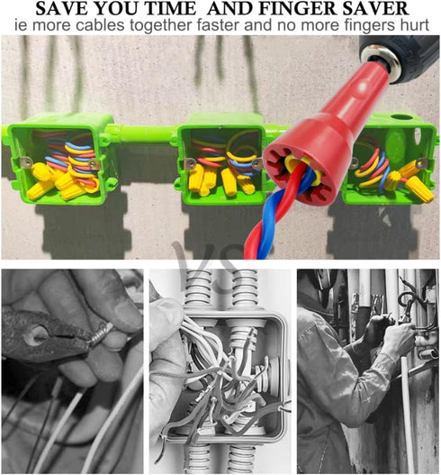 Wire Twister Tool for Drill, Electrical Wire Twister tool,1PCS Red - Fast Wire Twisting Tool,Wiring Tools,Connector Driver With 1/4 In Chuck,Enhan...