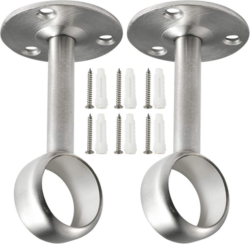 Creatyi Heavy Duty Closet Rod Brackets Closet Shower Curtain Rod Bracket Ceiling-Mount Brackets Closet Rod Holders Closet Pole Sockets Closet Rod ...