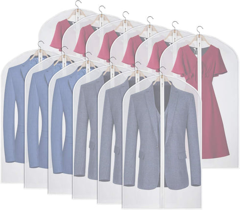 Kntiwiwo Garment Bags Clear Suit Bag for Closet Storage Hanging Clothes Dress Cover Bags (24" x 40"12pcs)...